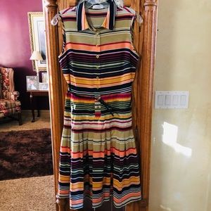 Sleeveless Calvin Klein dress.  Size 6.  Beautiful striped pattern.